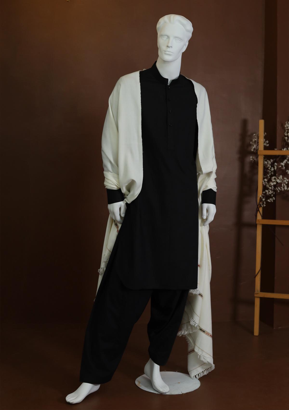 Men Shawls - Wool Shawls - D#04 - Off White