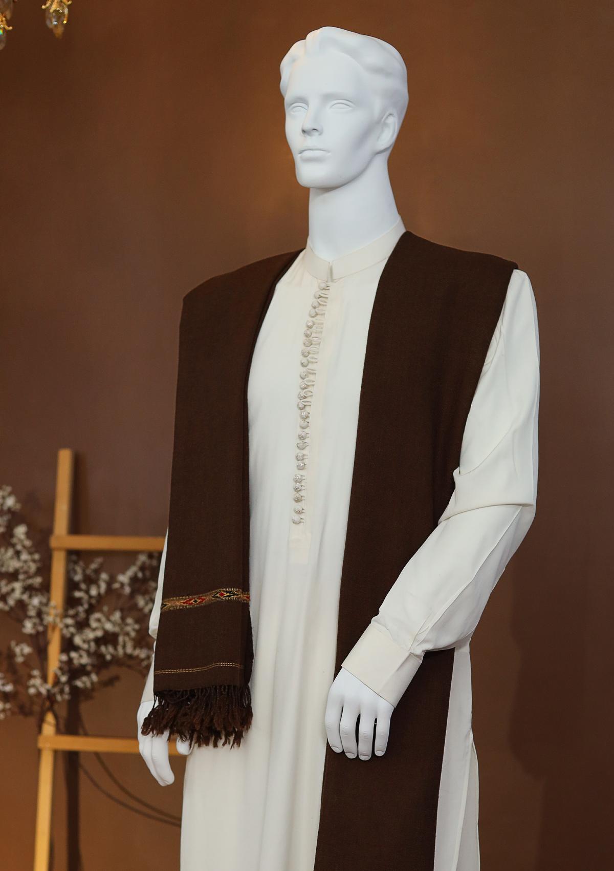 Men Shawls - Wool Shawls - D#18 - Choclate