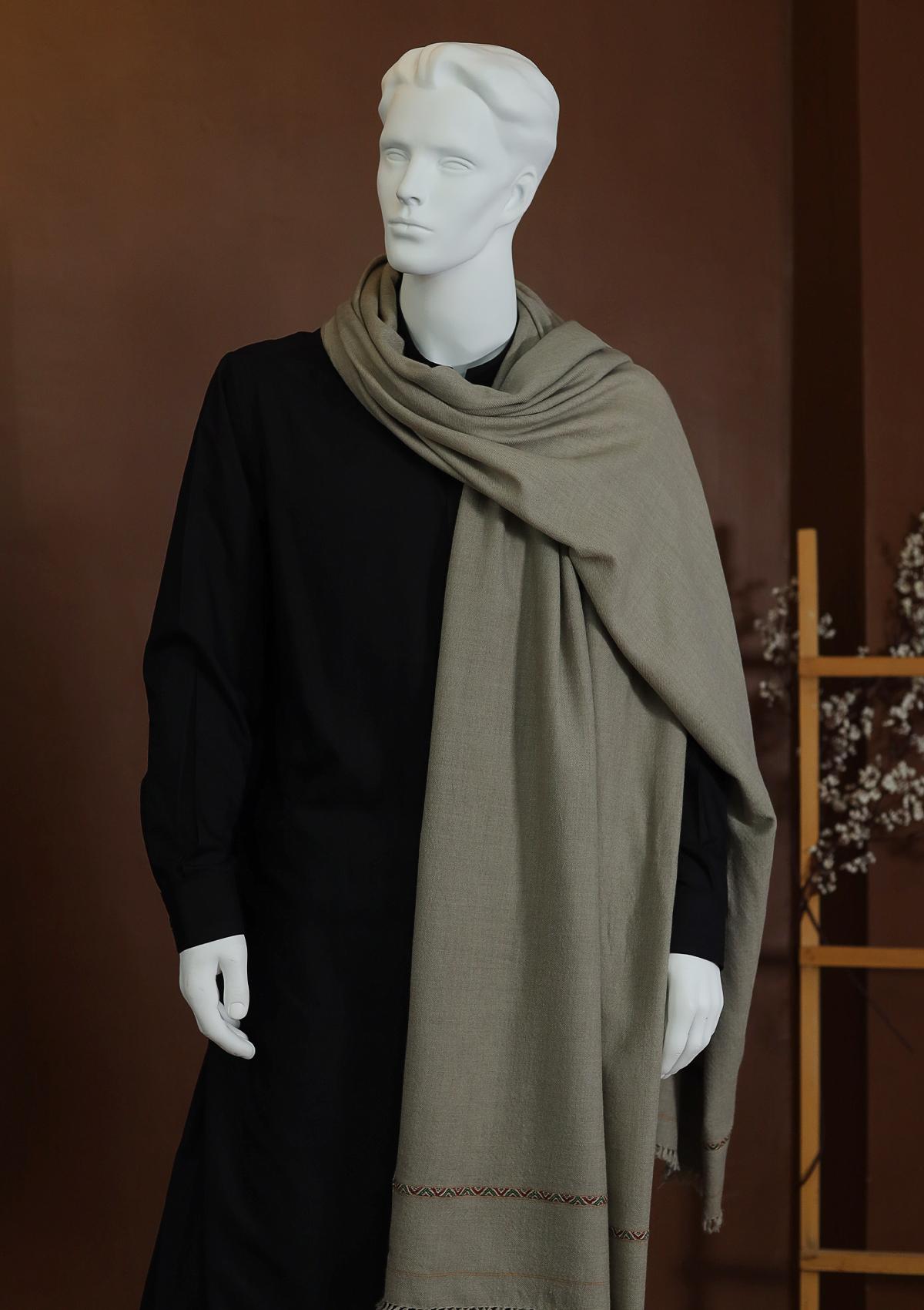 Men Shawls - Wool Shawls - D#07 - Grey