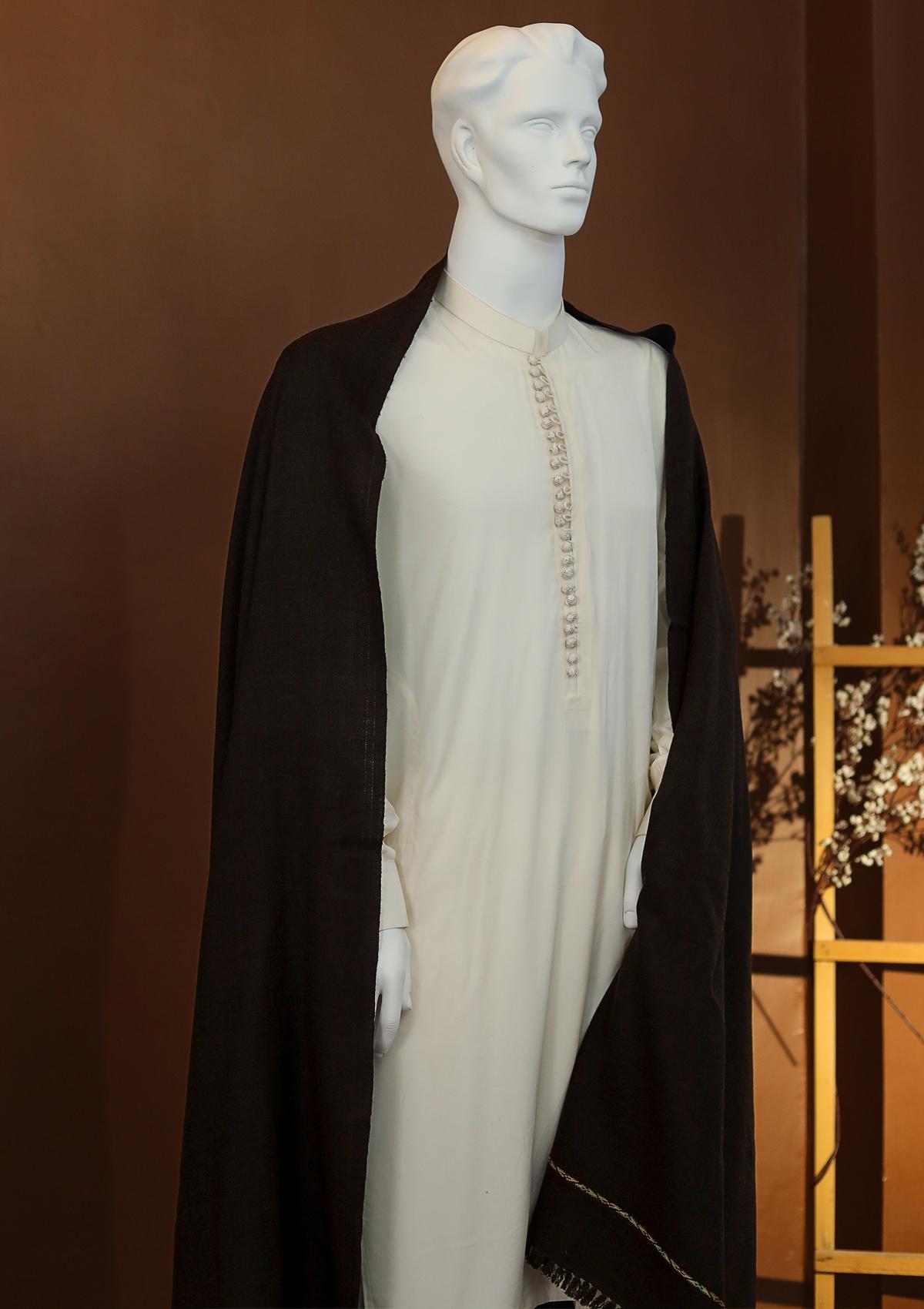 Men Shawls - Wool Shawls - D#15 - Choclate