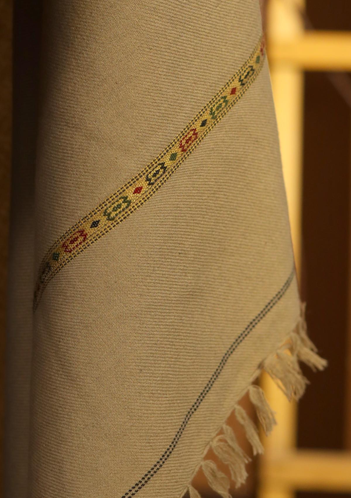 Men Shawls - Wool Shawls - D#11 - Biscuit