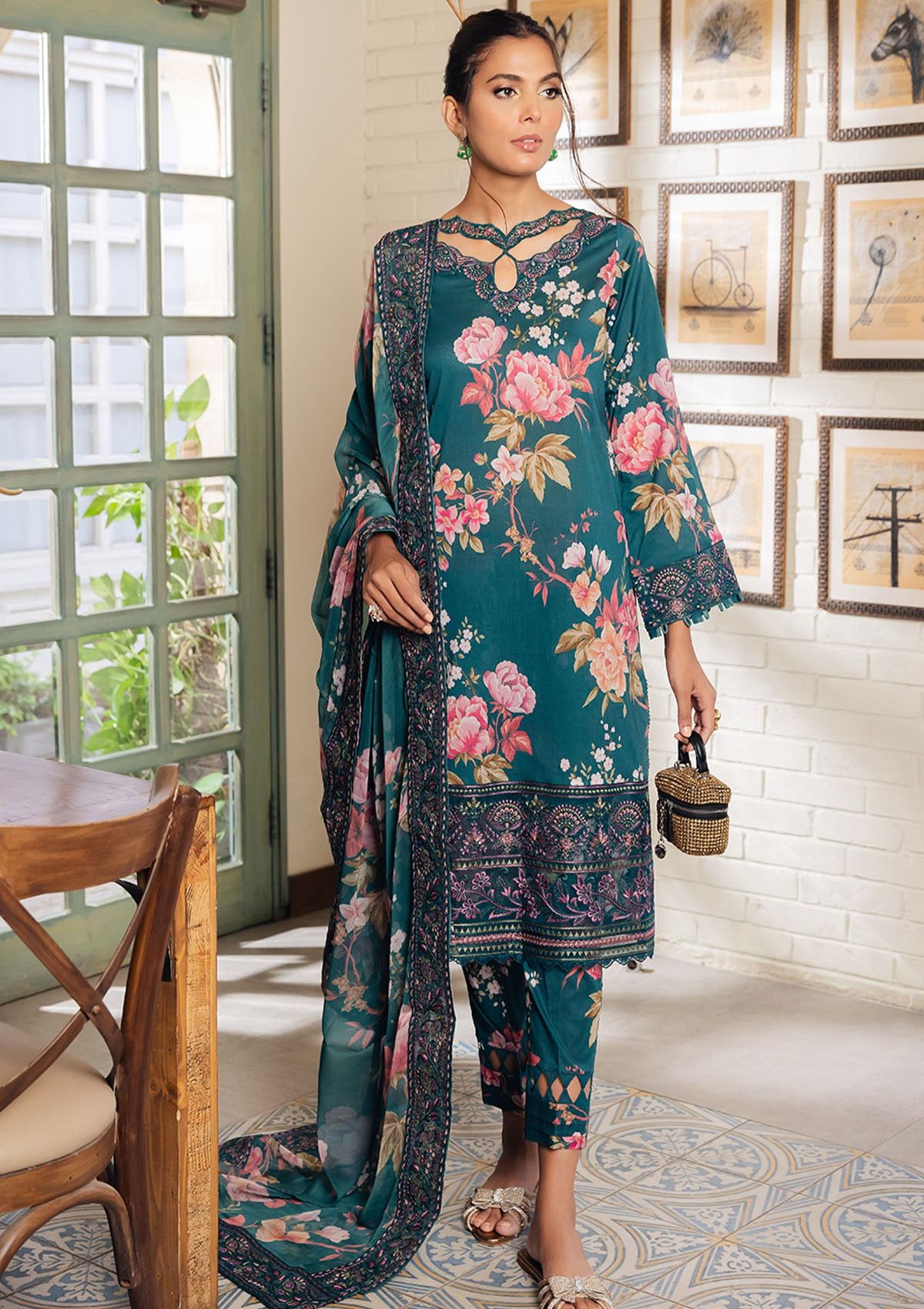 Lawn Collection - Nureh - GirlGlam - Chikankari - GL#06 - Official Nureh - Agha Fabrics UK