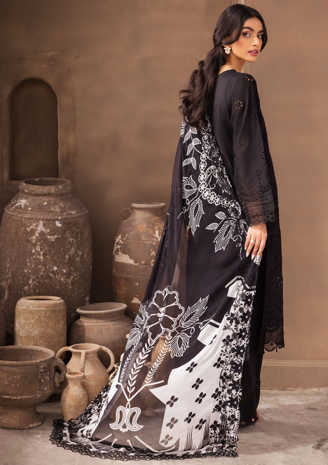 Lawn Collection - Nureh - Koyal - Monochrome - B#05 - Official Nureh - Agha Fabrics UK