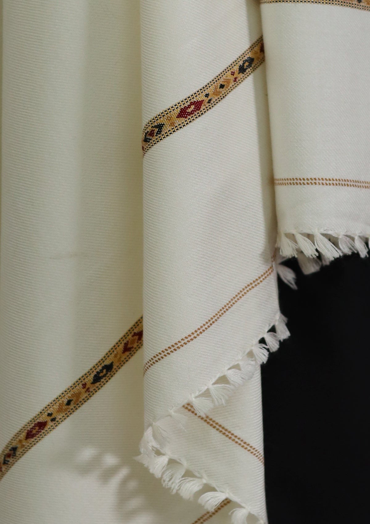 Men Shawls - Wool Shawls - D#03 - Off White