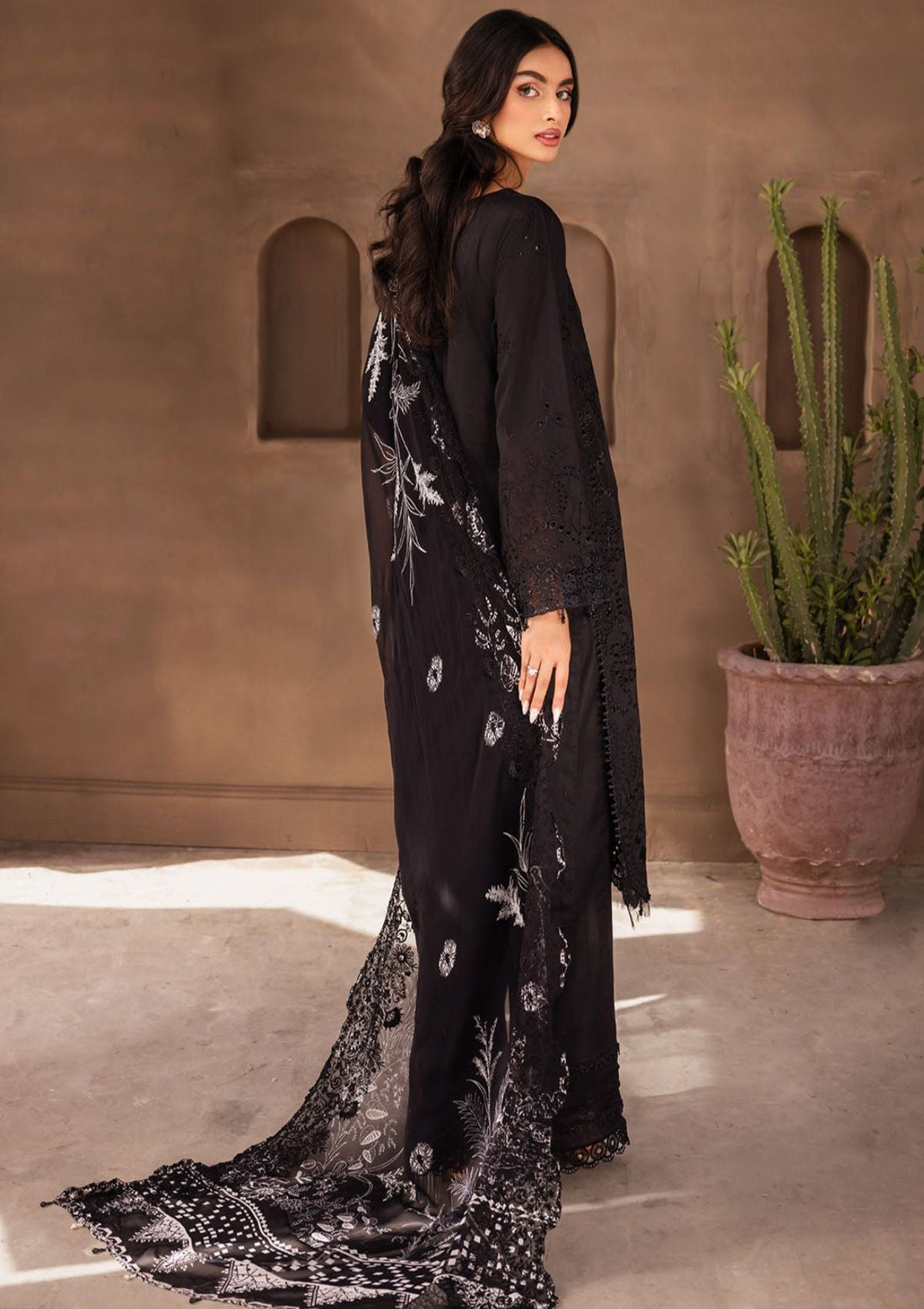 Lawn Collection - Nureh - Koyal - Monochrome - B#06 - Official Nureh - Agha Fabrics UK