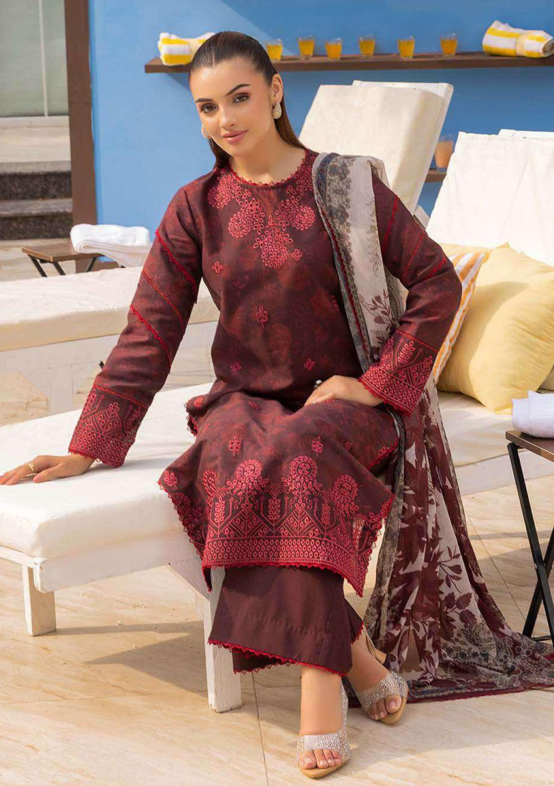 Lawn - Saad Shaikh - Mojito - Printed 25 - SS#1108 - Twilight Flora