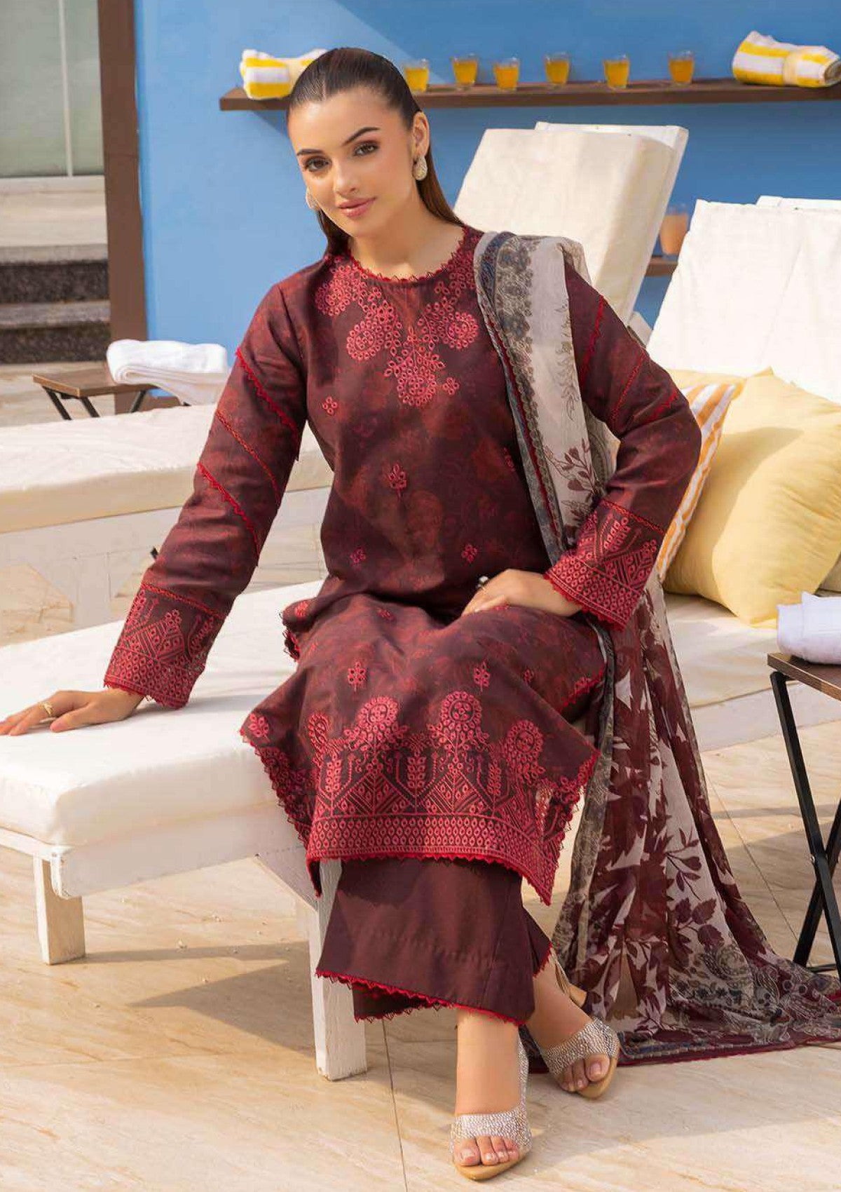 Lawn - Saad Shaikh - Mojito - Printed 25 - SS#1108 - Twilight Flora