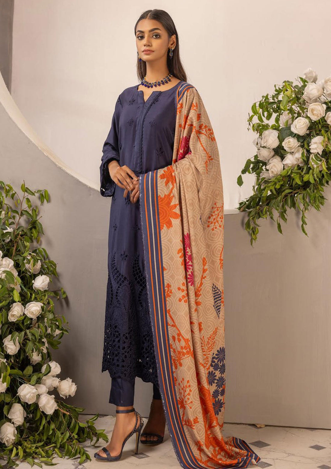 Winter Collection - Mahee's - Exclusive- Embroidered Sateen Marina - MEM#07 - Official Riaz Arts - Agha Fabrics UK