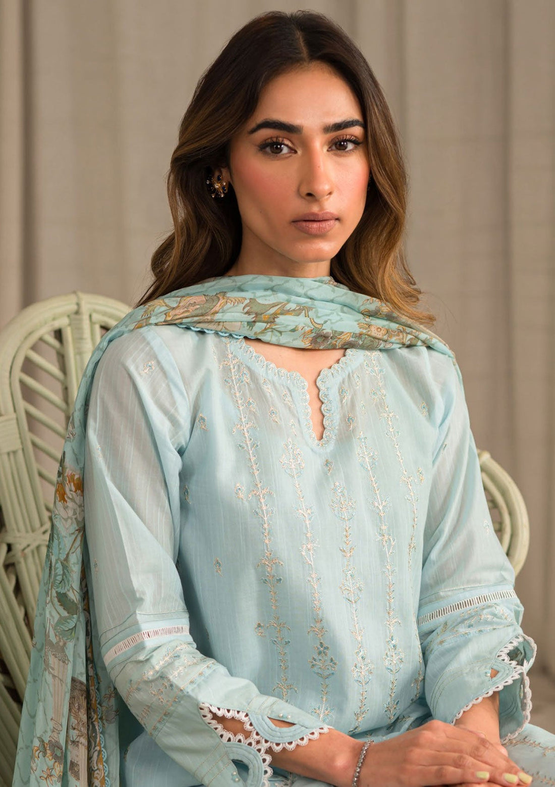 Lawn Collection - Sahar - Mirage - Embroidered - SML24#01 - L Blue
