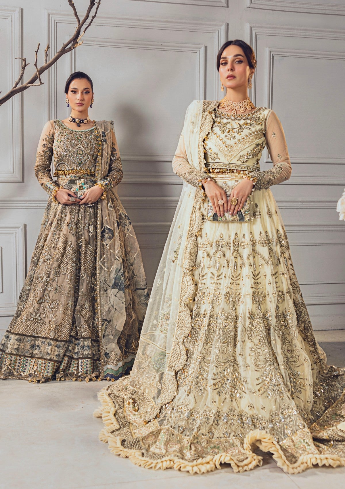 Formal Collection - Rubaaiyat - Wedding Edit 24 - Skin Gold - Official Rubaaiyat - Agha Fabrics UK