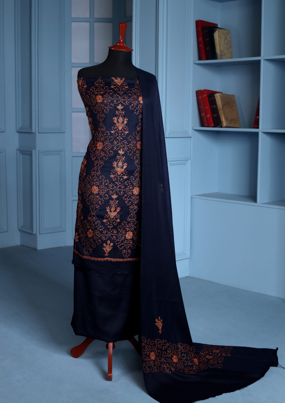 Winter Collection - Riwaj - Pashmina Kashmiri Needle Work Suit - Volume II - D#01 (C)