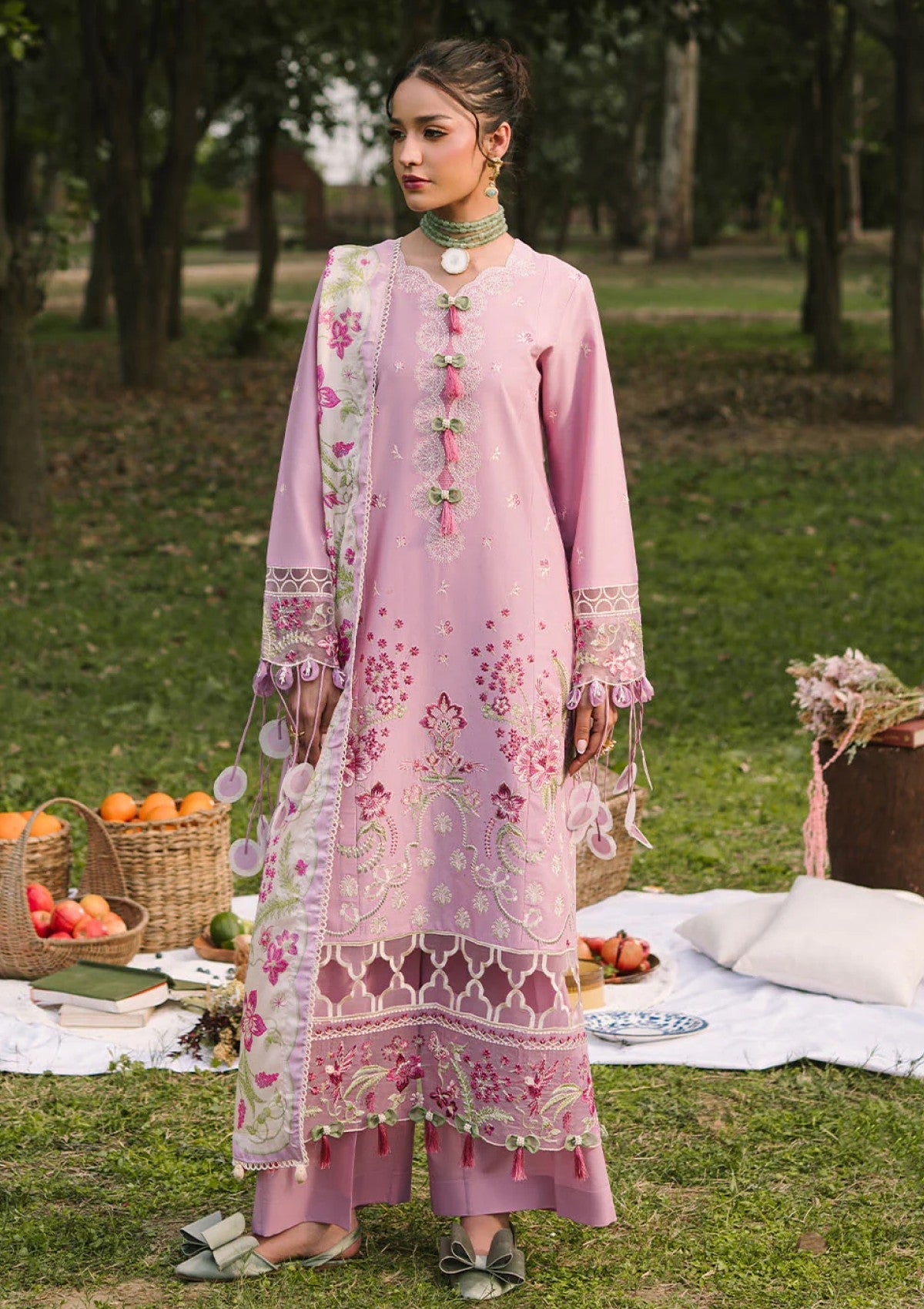 Lawn - Mahnur - Dahlia - Luxury 25 - D#02-B - Rosa