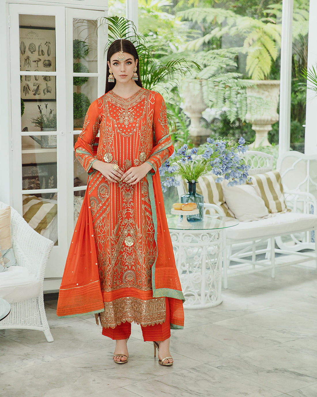 Maryum n Maria | Freesia Ariya Formals | SW23-509 - Tiger Orange - Mina -  Maryam N Maria Formal -  Agha Fabrics
