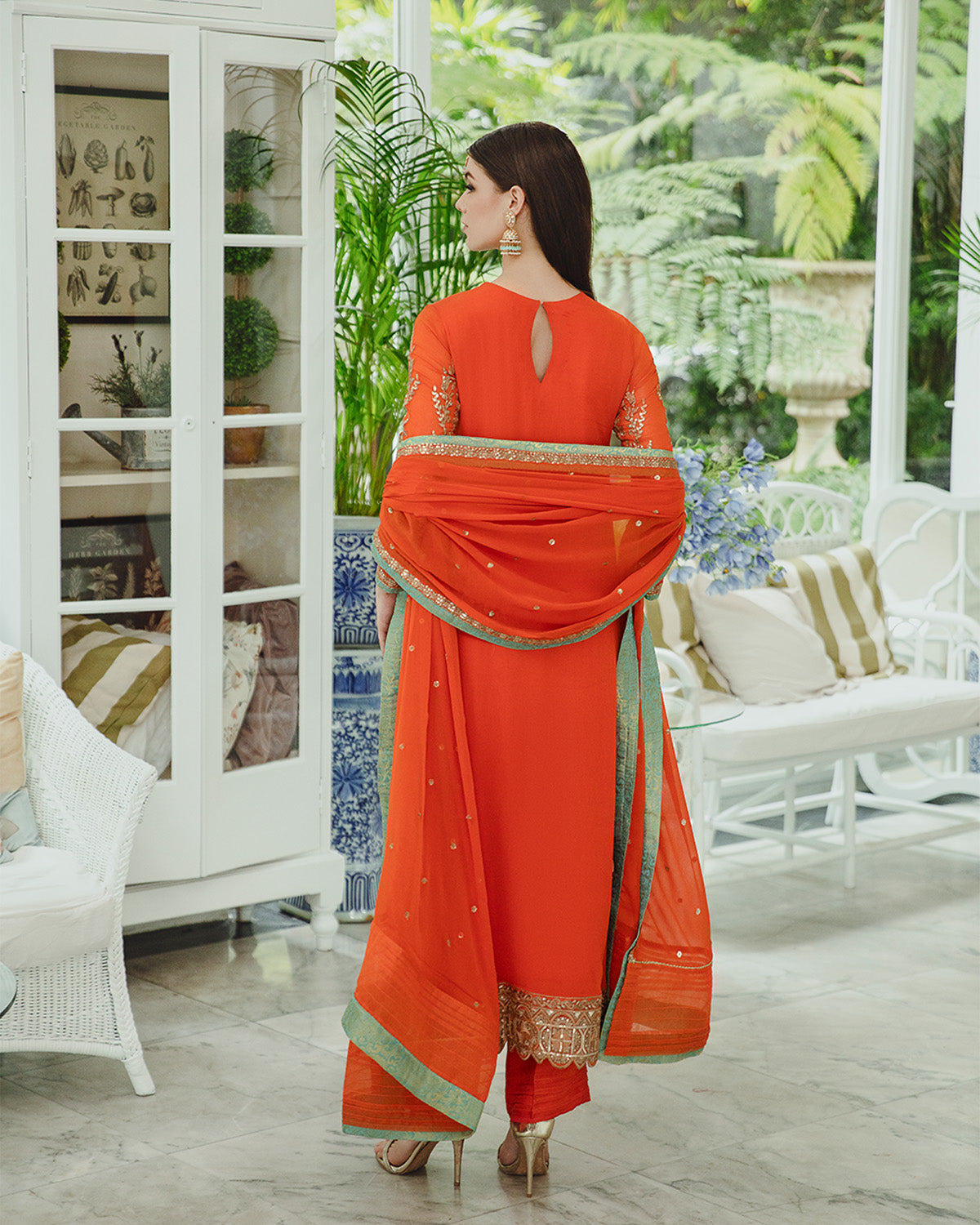 Maryum n Maria | Freesia Ariya Formals | SW23-509 - Tiger Orange - Mina -  Maryam N Maria Formal -  Agha Fabrics