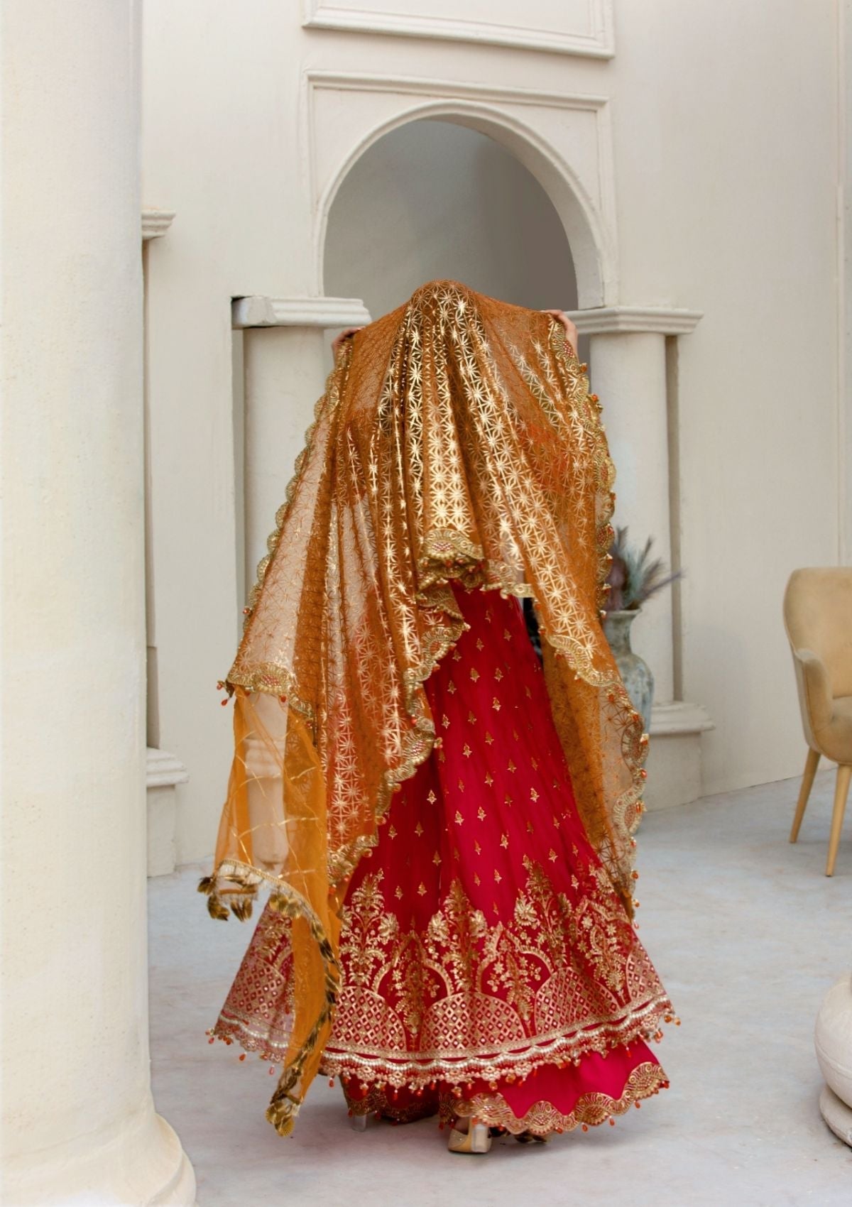 Formal Collection  - Rubaaiyat - Handwork Wedding 23 - Crimson - D#01
