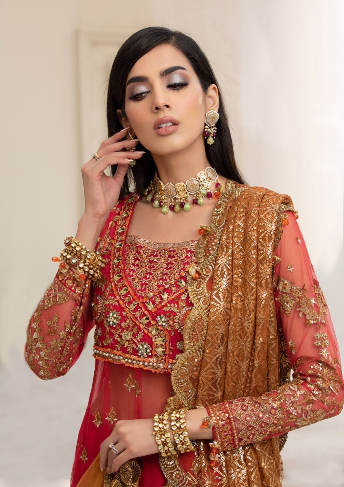 Formal Collection  - Rubaaiyat - Handwork Wedding 23 - Crimson - D#01