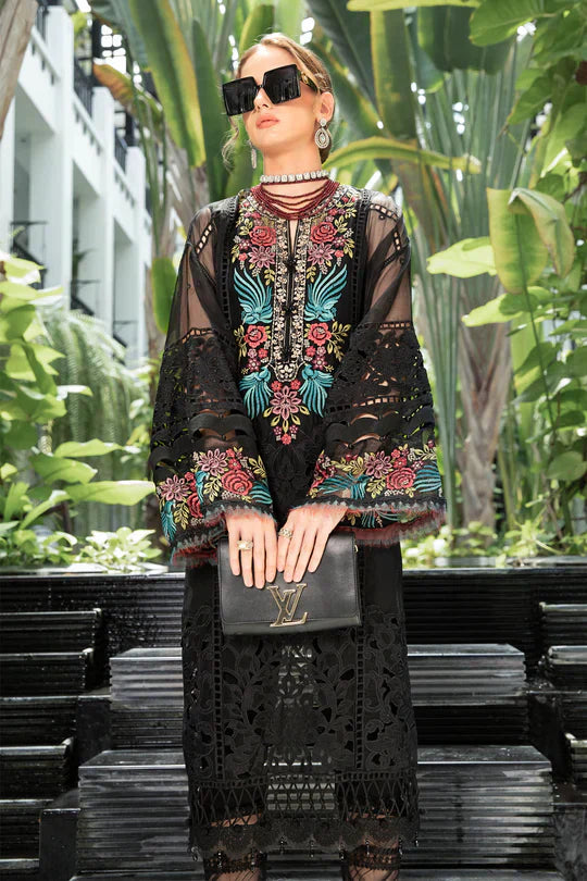 Maria B | Luxury Lawn | EL-23-04-Black -  Maria B Luxury -  Agha Fabrics