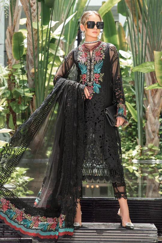 Maria B | Luxury Lawn | EL-23-04-Black -  Maria B Luxury -  Agha Fabrics