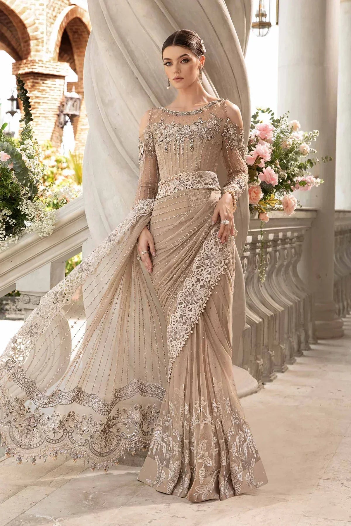 Maria B | Mbroidered Fabrics 2024 | BD-2801 -  Maria B Bridal -  Agha Fabrics