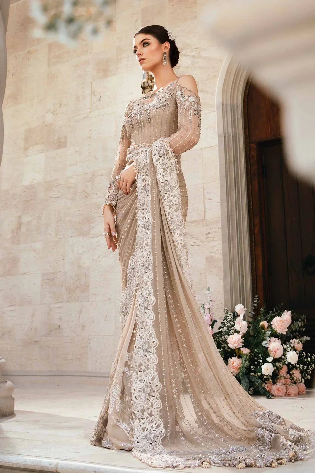 Maria B | Mbroidered Fabrics 2024 | BD-2801 -  Maria B Bridal -  Agha Fabrics