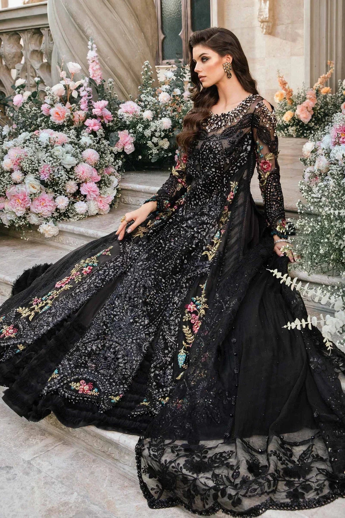 Maria B | Mbroidered Fabrics 2024 | BD-2802 -  Maria B Bridal -  Agha Fabrics