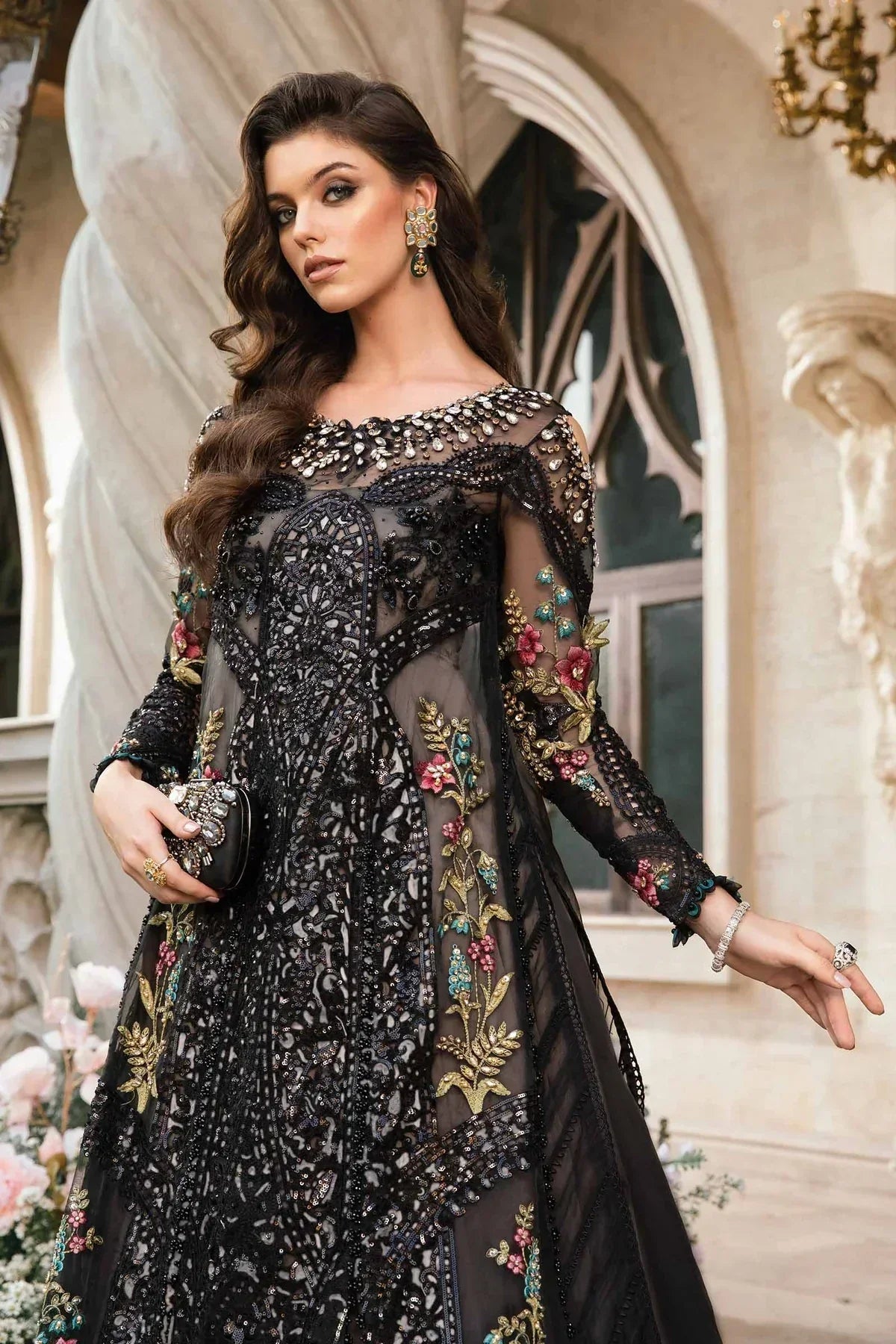 Maria B | Mbroidered Fabrics 2024 | BD-2802 -  Maria B Bridal -  Agha Fabrics