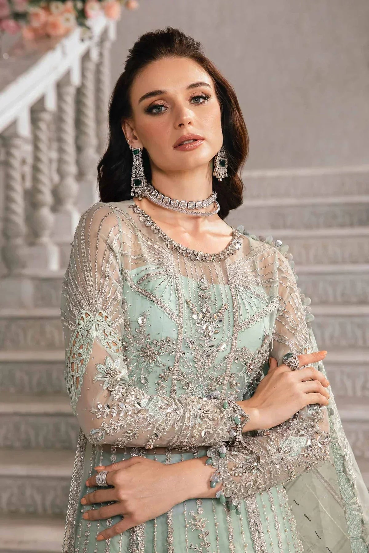 Maria B | Mbroidered Fabrics 2024 | BD-2803 -  Maria B Bridal -  Agha Fabrics