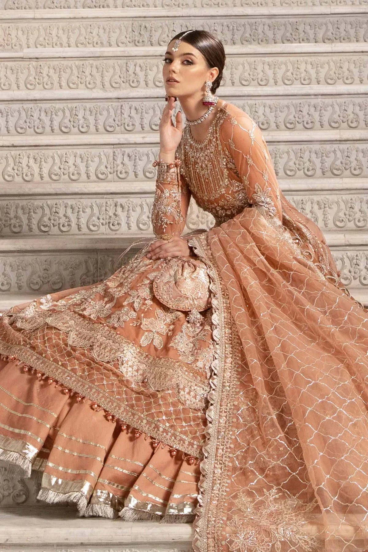 Maria B | Mbroidered Fabrics 2024 | BD-2804 -  Maria B Bridal -  Agha Fabrics