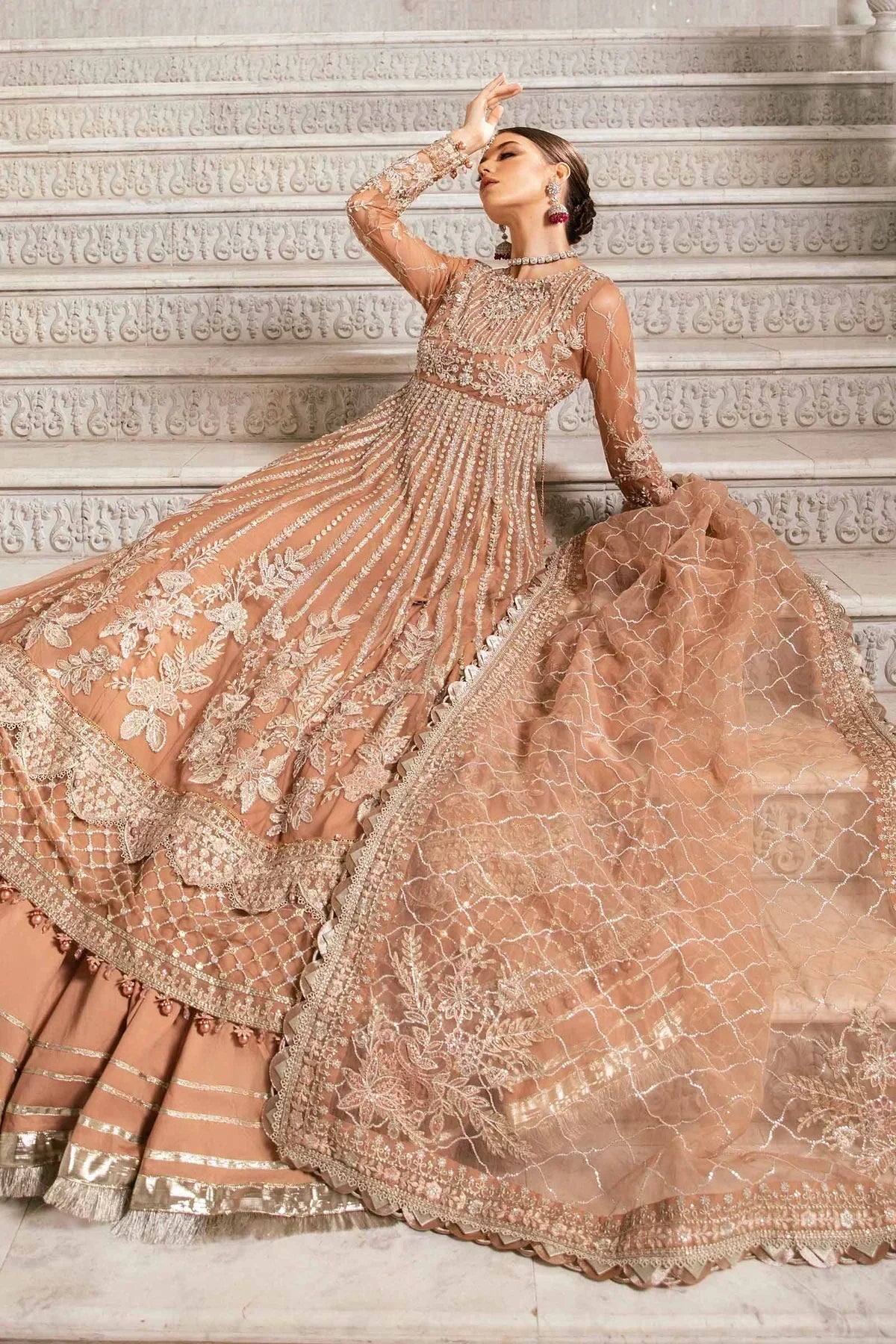 Maria B | Mbroidered Fabrics 2024 | BD-2804 -  Maria B Bridal -  Agha Fabrics
