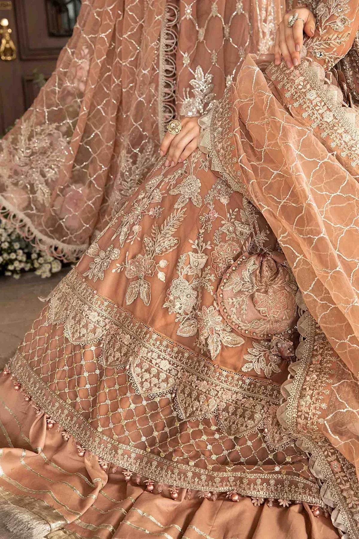 Maria B | Mbroidered Fabrics 2024 | BD-2804 -  Maria B Bridal -  Agha Fabrics