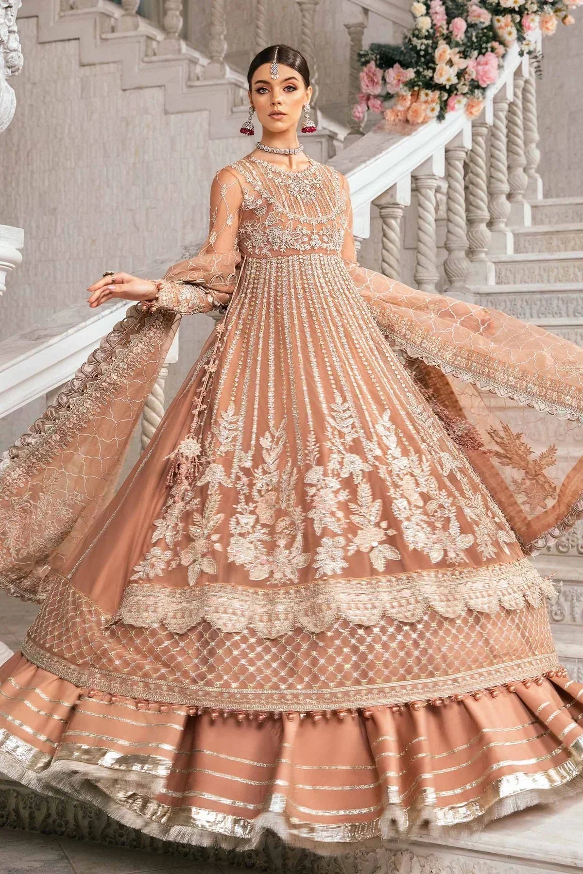 Maria B | Mbroidered Fabrics 2024 | BD-2804 -  Maria B Bridal -  Agha Fabrics