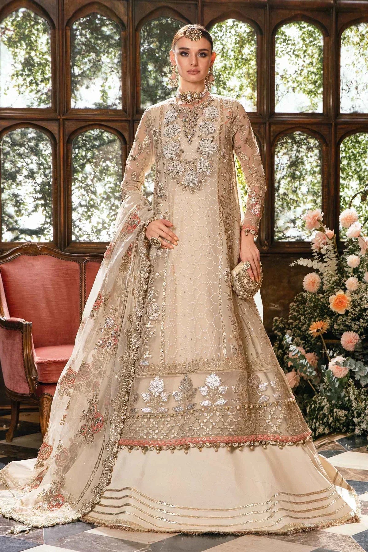 Maria B | Mbroidered Fabrics 2024 | BD-2805 -  Maria B Bridal -  Agha Fabrics