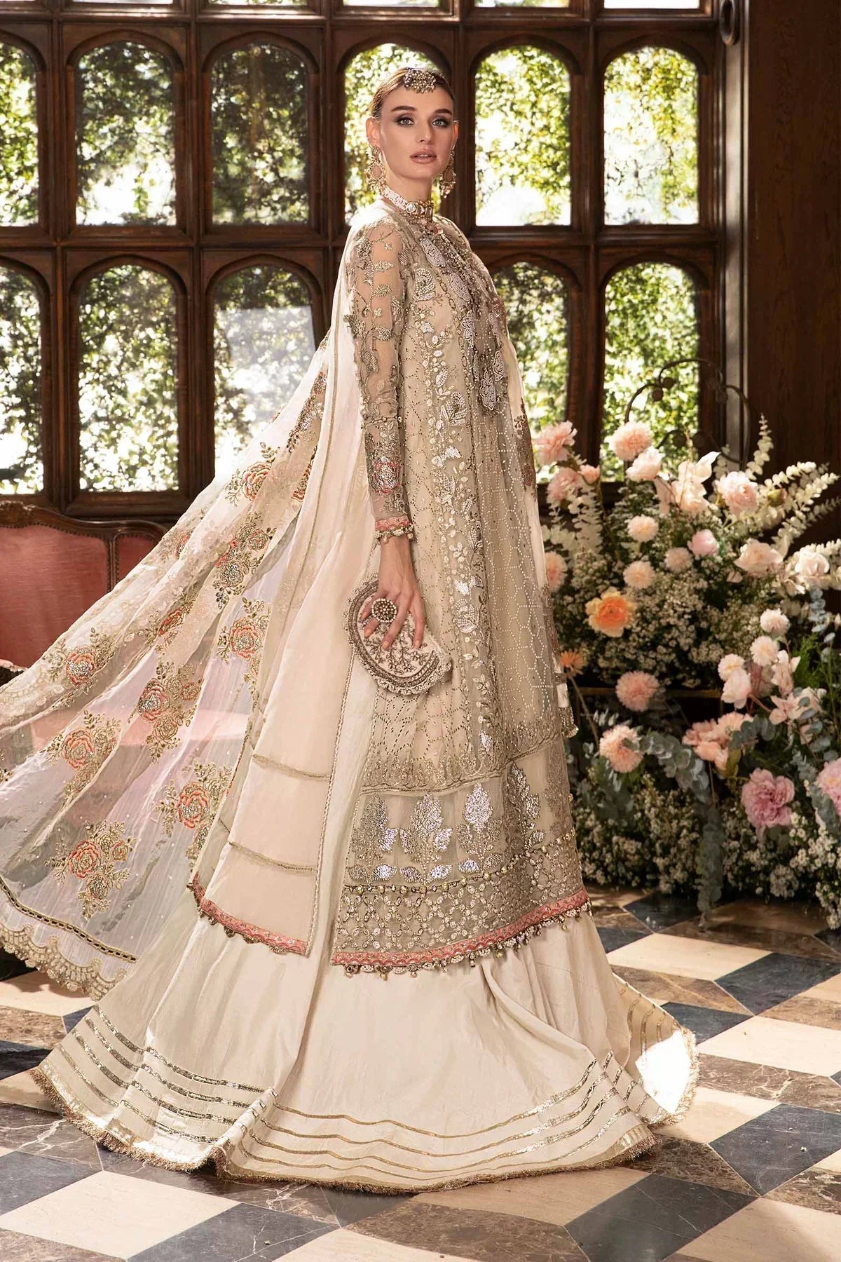 Maria B | Mbroidered Fabrics 2024 | BD-2805 -  Maria B Bridal -  Agha Fabrics