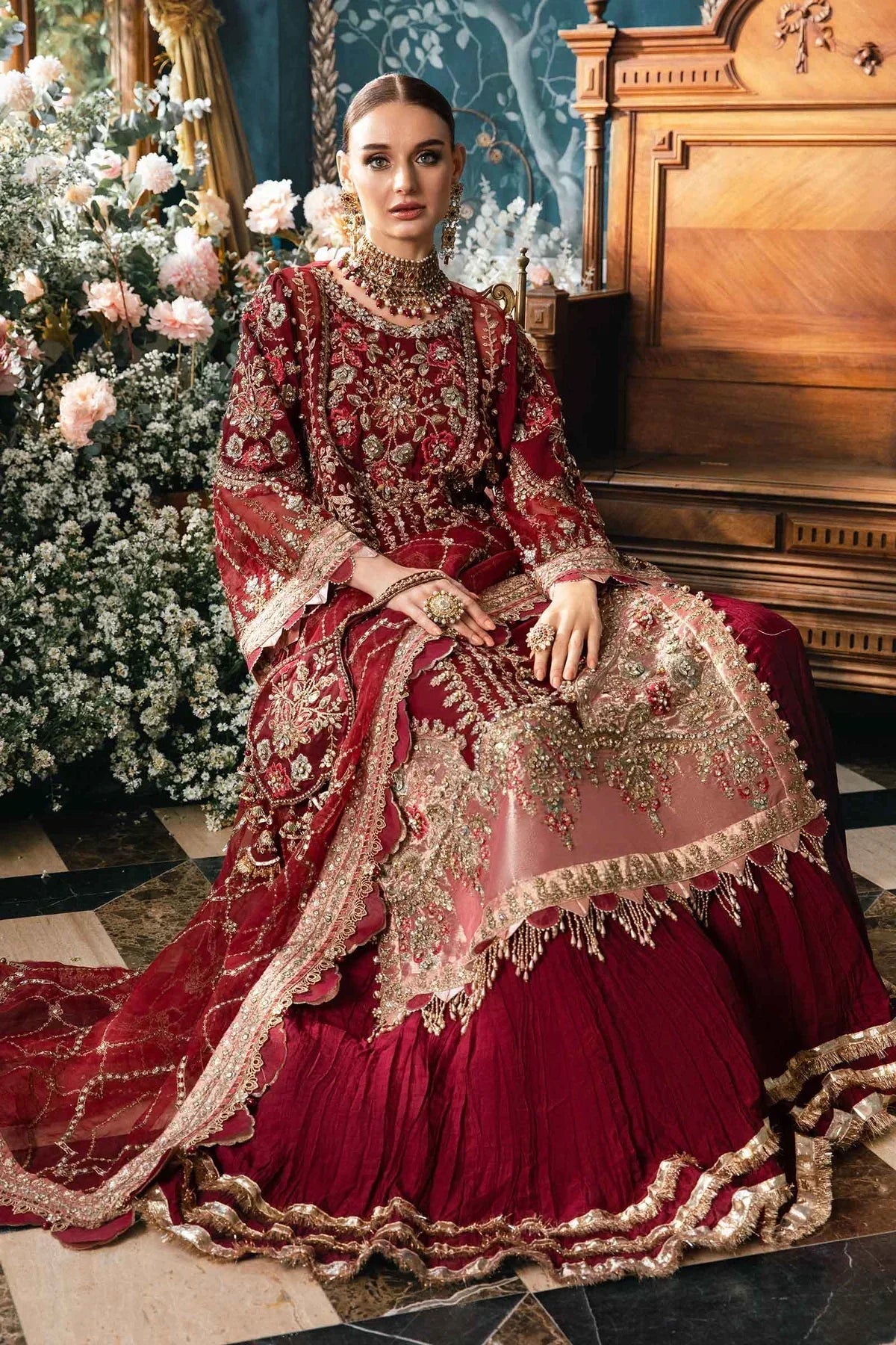 Maria B | Mbroidered Fabrics 2024 | BD-2807 -  Maria B Bridal -  Agha Fabrics