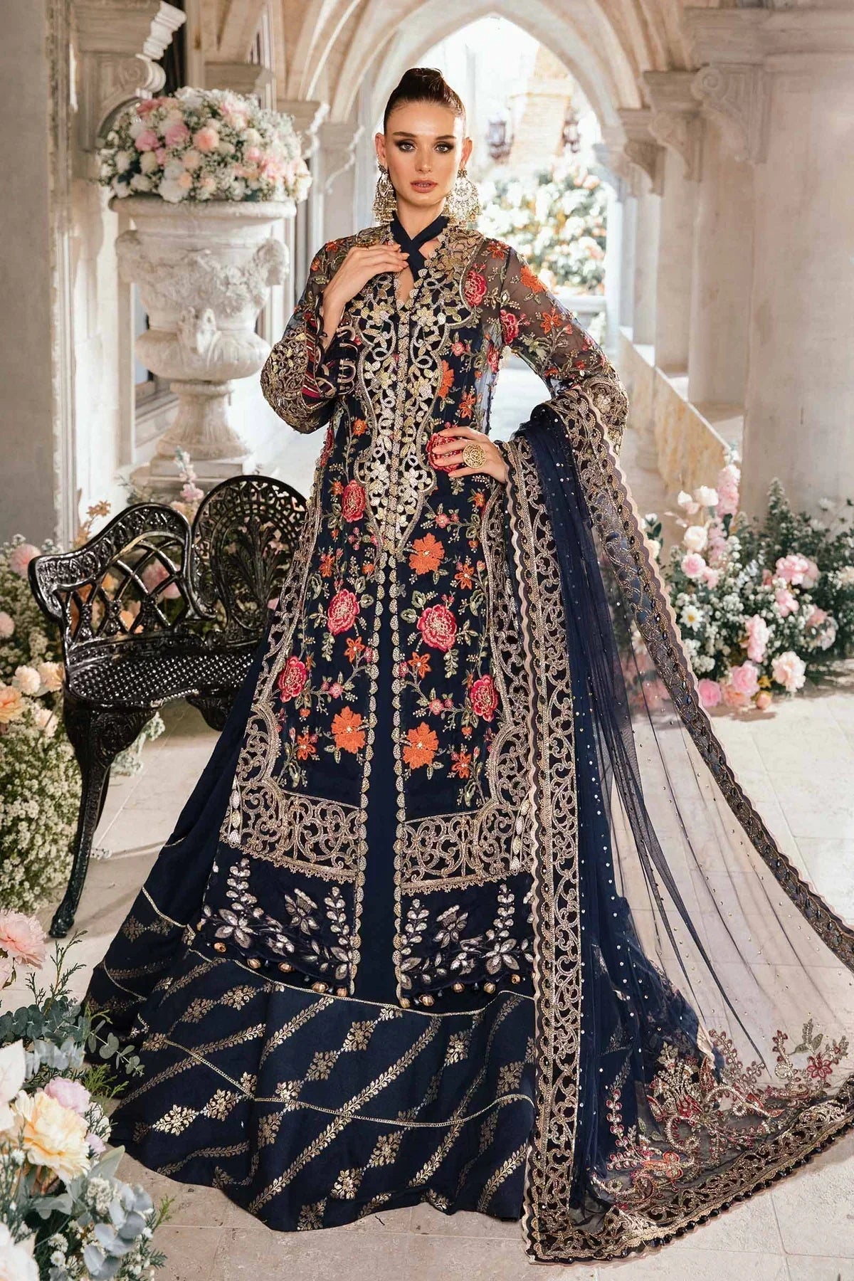Maria B | Mbroidered Fabrics 2024 | BD-2808 -  Maria B Bridal -  Agha Fabrics