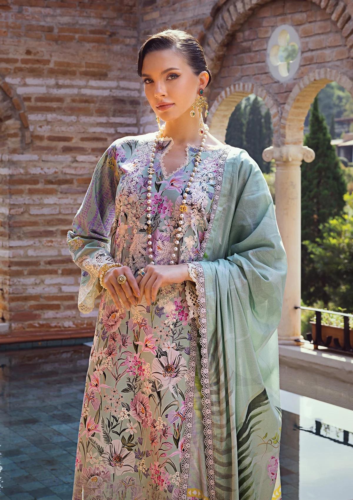Lawn Collection - Elaf - Print Chikankari 24 - ECT-03B - Oak Mist