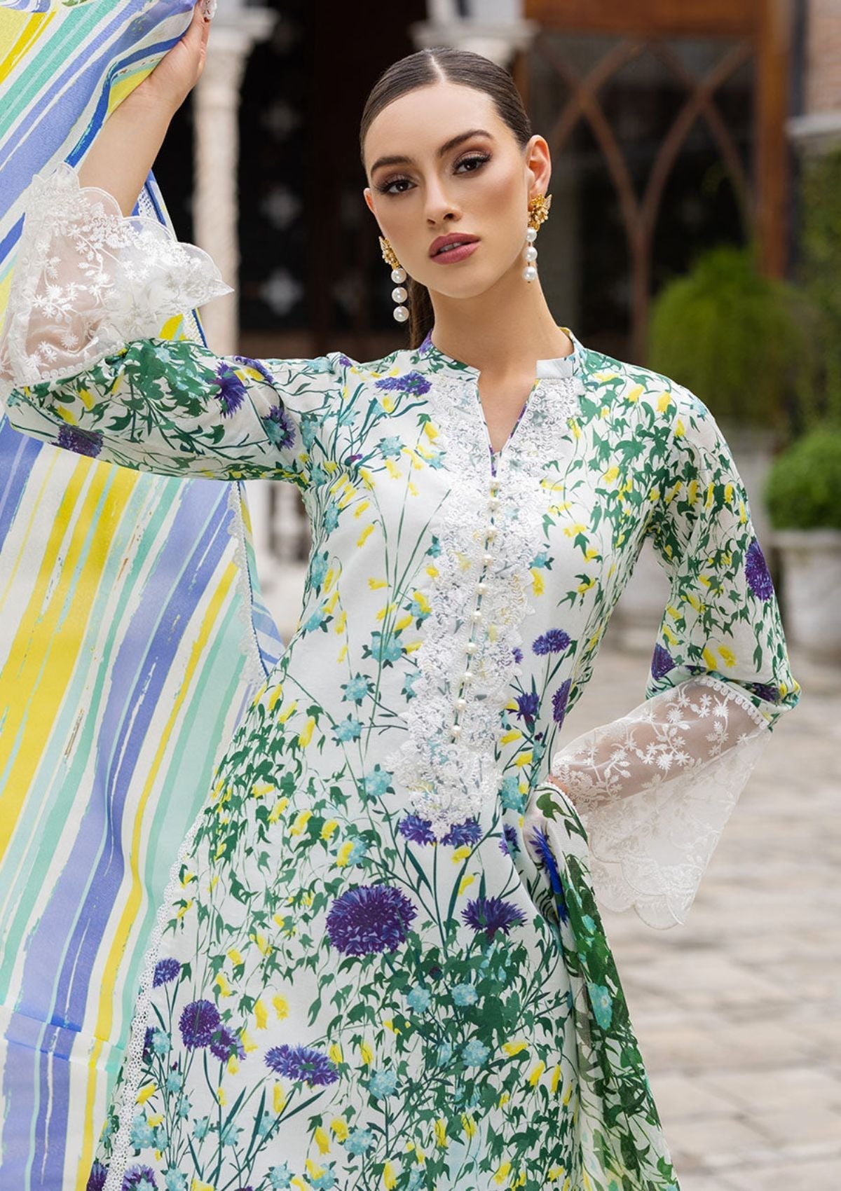 Lawn Collection - Zainab Chottani - Tahra - ZCT#10A - FROSTY ORCHID