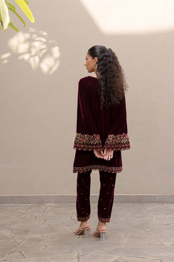 Dhanak | Velvet Edit | FW24DA-2620 MAROON
