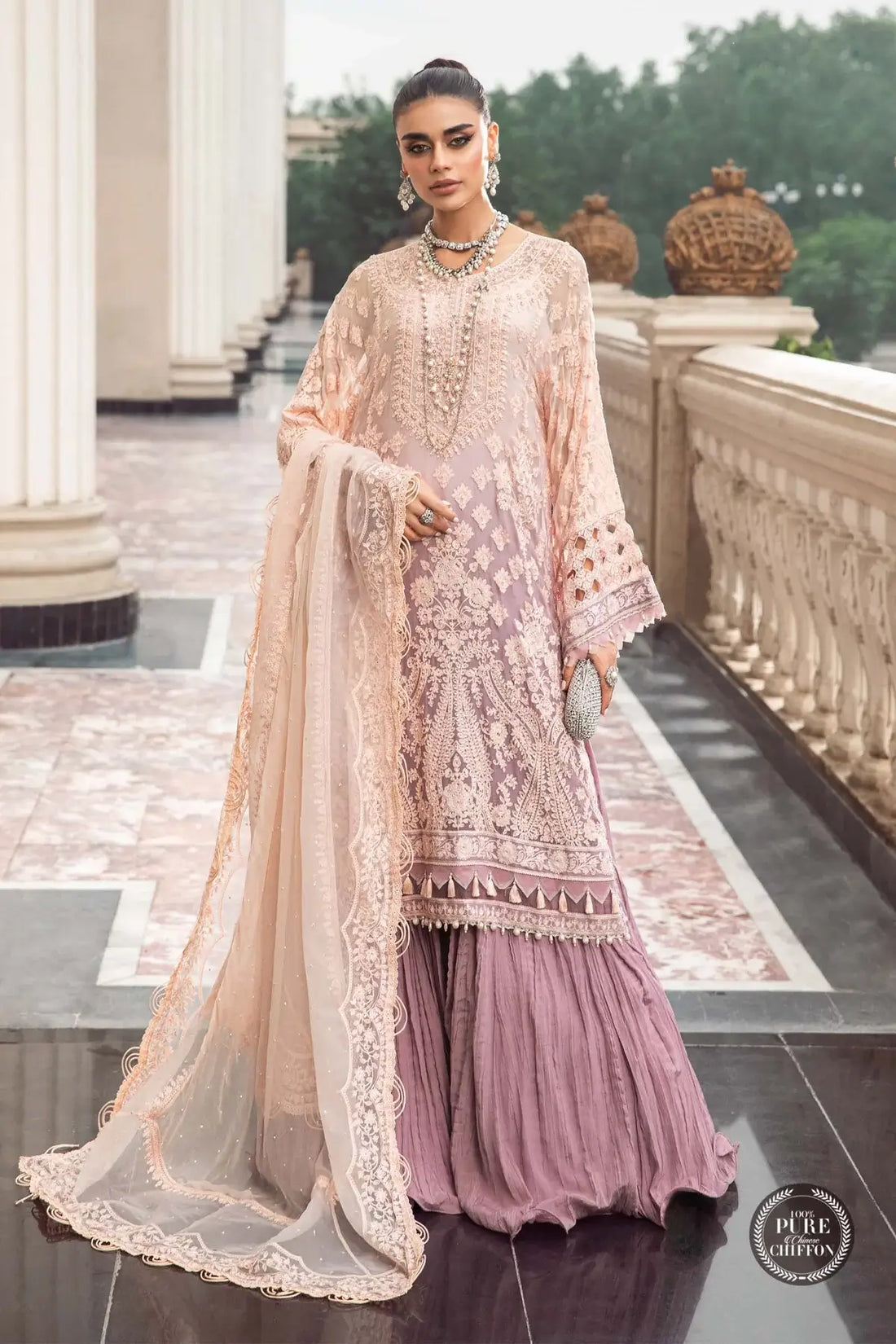 Maria B | Luxury Chiffon Collection | Lilac -  Maria B Formal -  Agha Fabrics