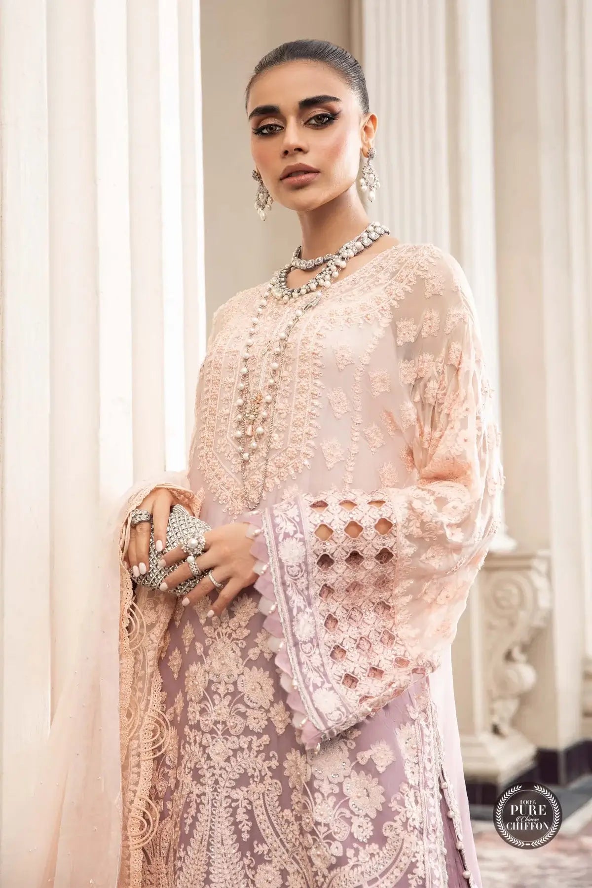 Maria B | Luxury Chiffon Collection | Lilac -  Maria B Formal -  Agha Fabrics
