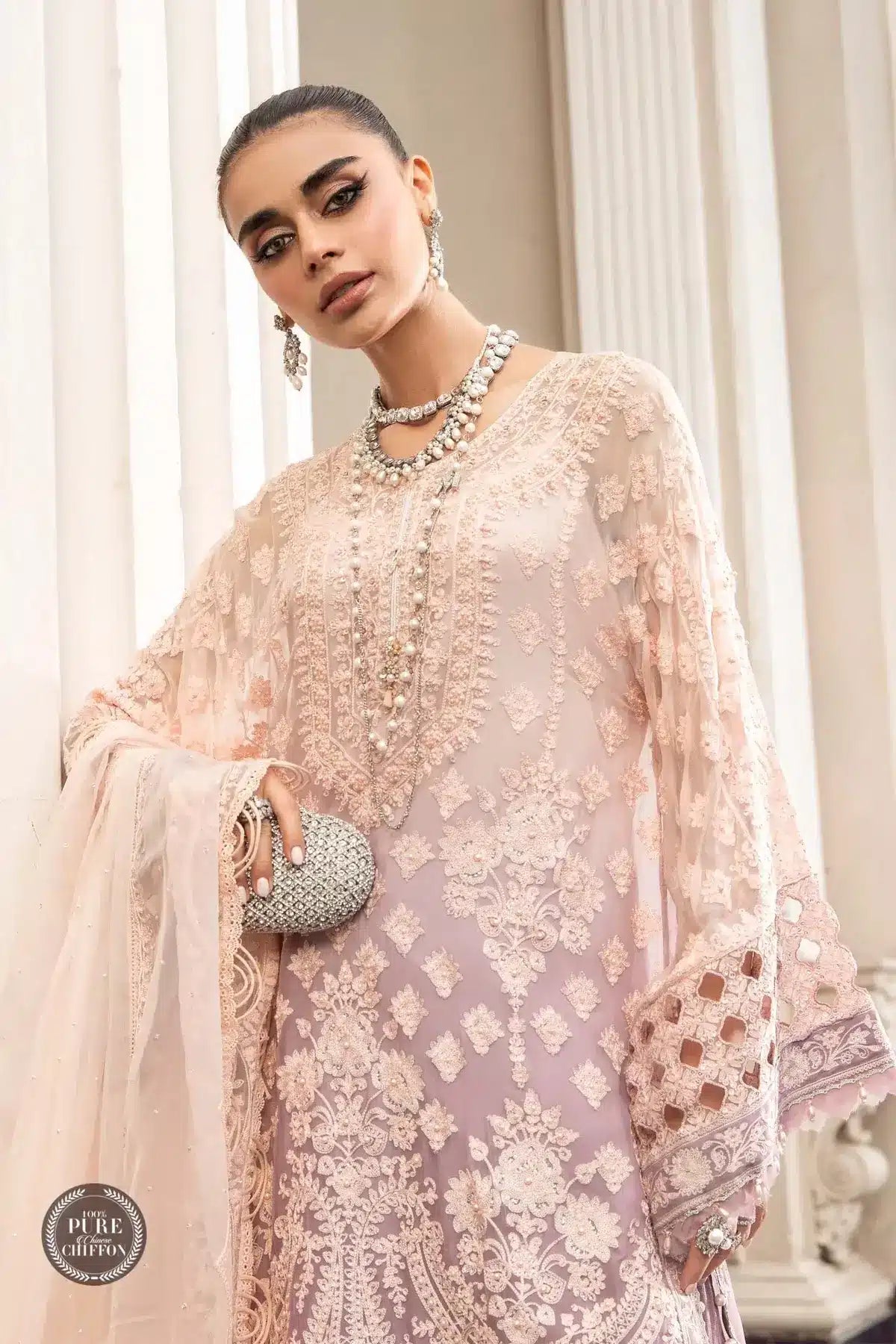 Maria B | Luxury Chiffon Collection | Lilac -  Maria B Formal -  Agha Fabrics