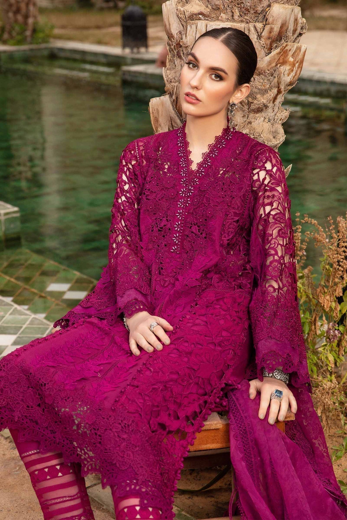 Maria B | Voyage a' Luxe Lawn | D-2409-B -  Maria B Luxury -  Agha Fabrics