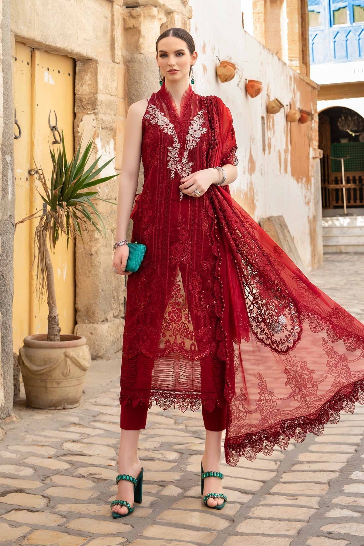 Maria B | Voyage a' Luxe Lawn | D-2401-B -  Maria B Luxury -  Agha Fabrics