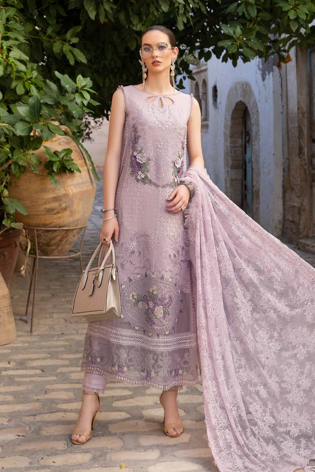Maria B | Voyage a' Luxe Lawn | D-2411-B -  Maria B Luxury -  Agha Fabrics