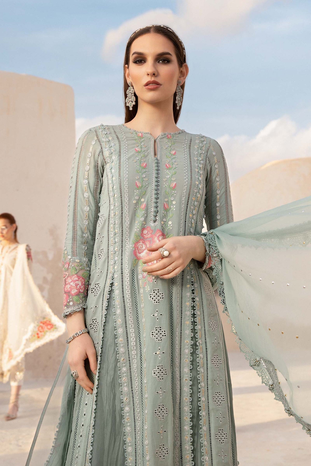 Maria B | Voyage a' Luxe Lawn | D-2412-B -  Maria B Luxury -  Agha Fabrics