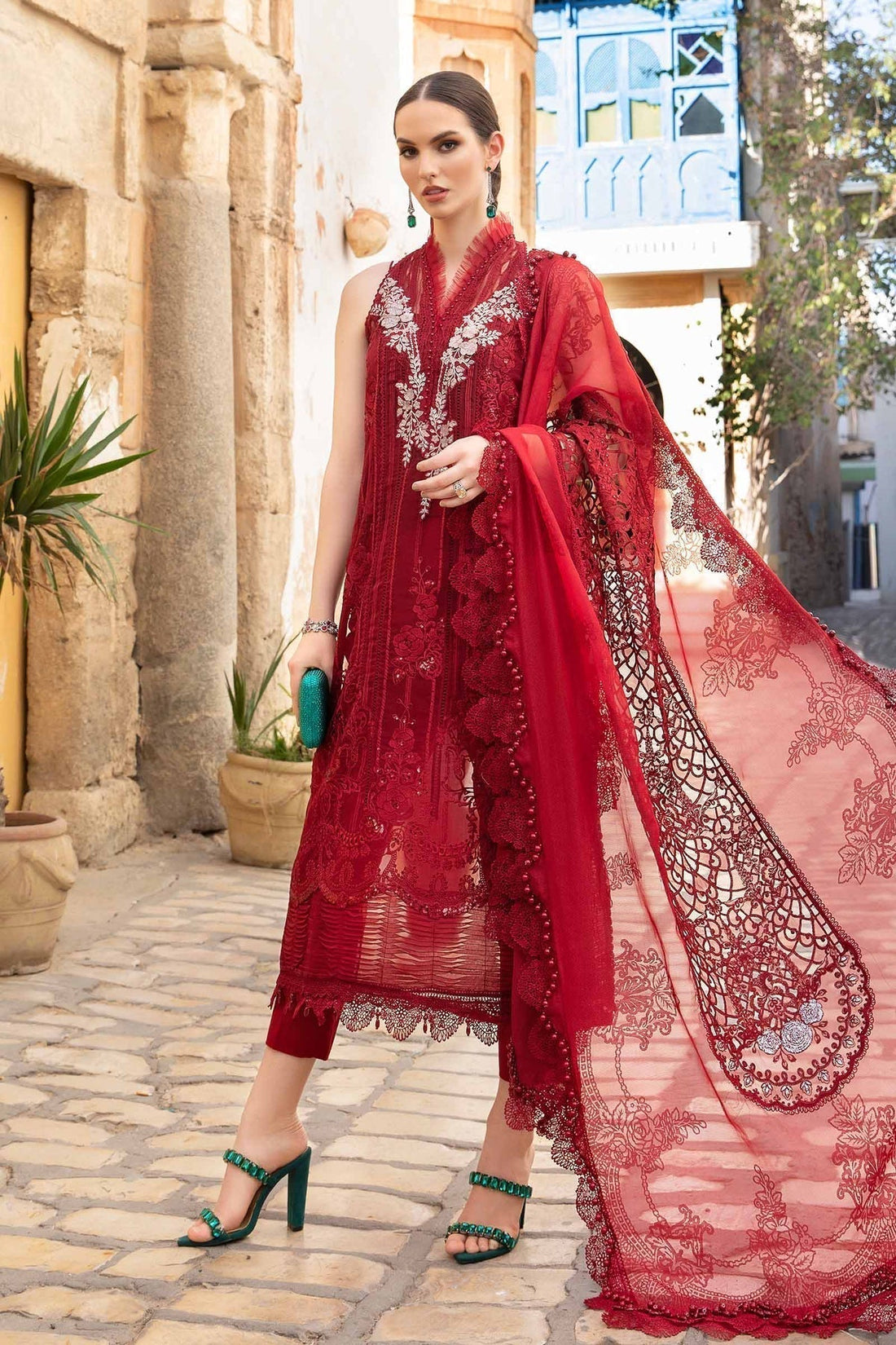 Maria B | Voyage a' Luxe Lawn | D-2401-B -  Maria B Luxury -  Agha Fabrics