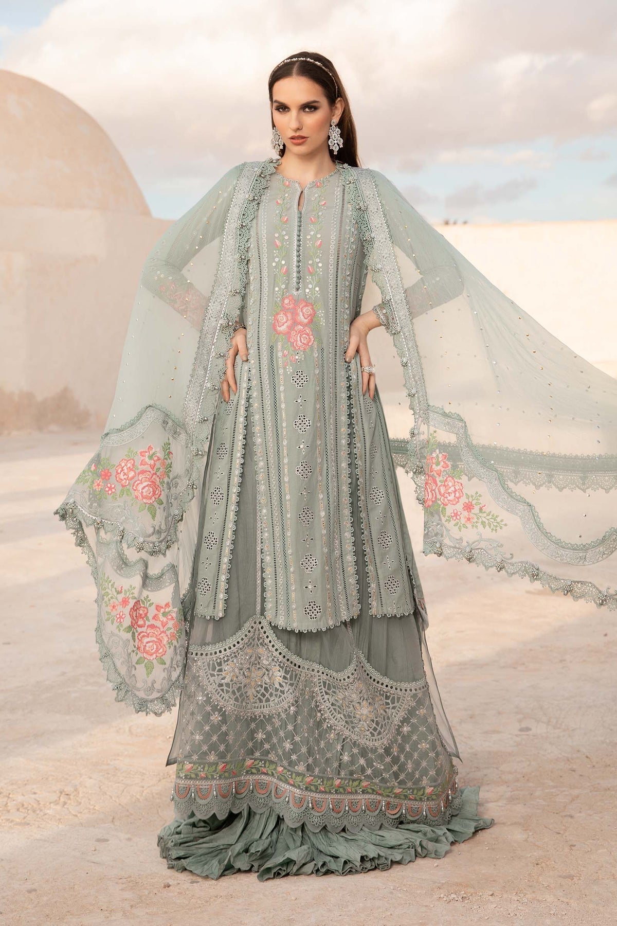 Maria B | Voyage a' Luxe Lawn | D-2412-B -  Maria B Luxury -  Agha Fabrics