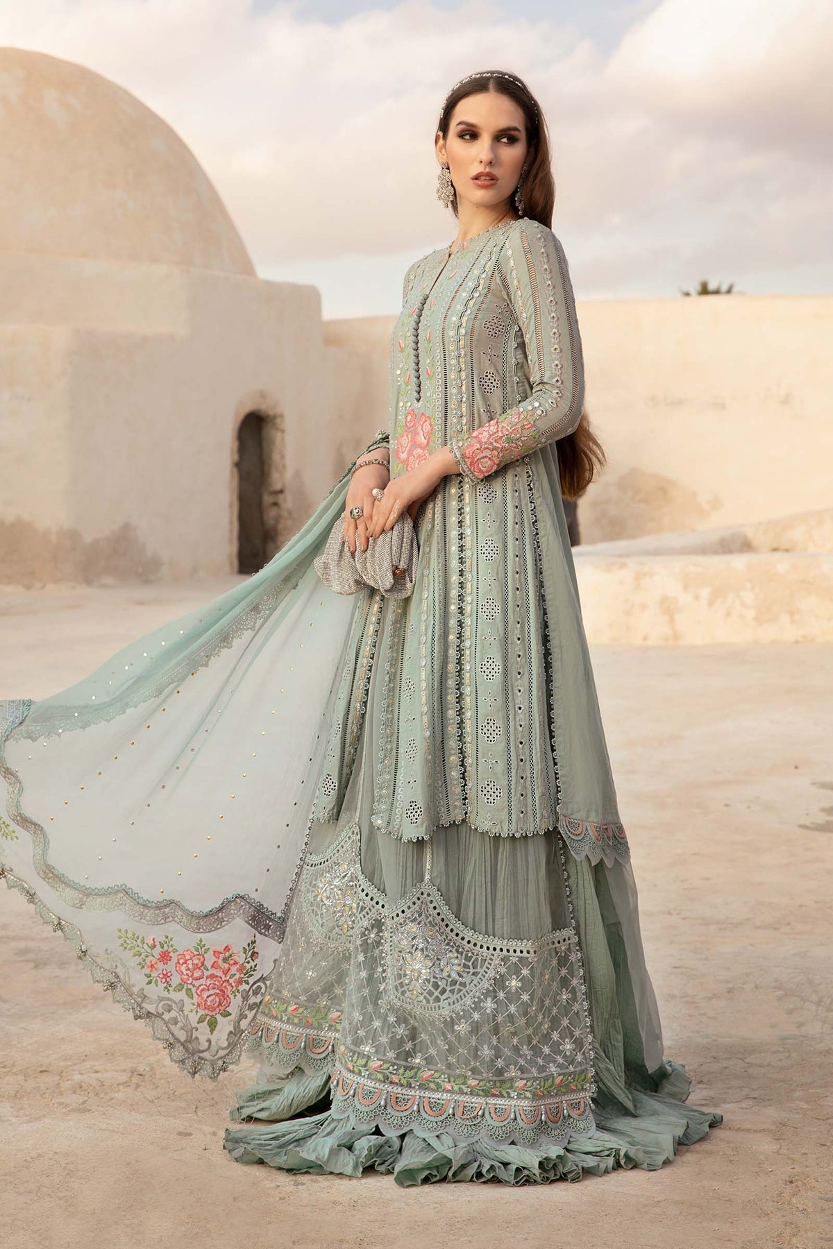 Maria B | Voyage a' Luxe Lawn | D-2412-B -  Maria B Luxury -  Agha Fabrics