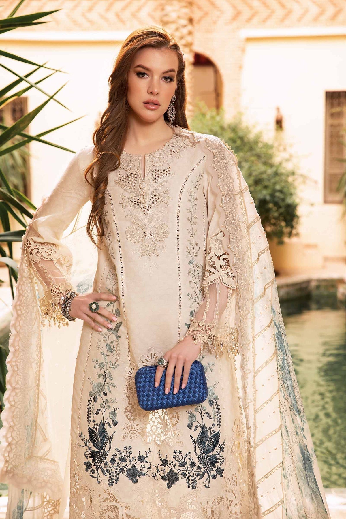 Maria B | Voyage a' Luxe Lawn | D-2414-B -  Maria B Luxury -  Agha Fabrics