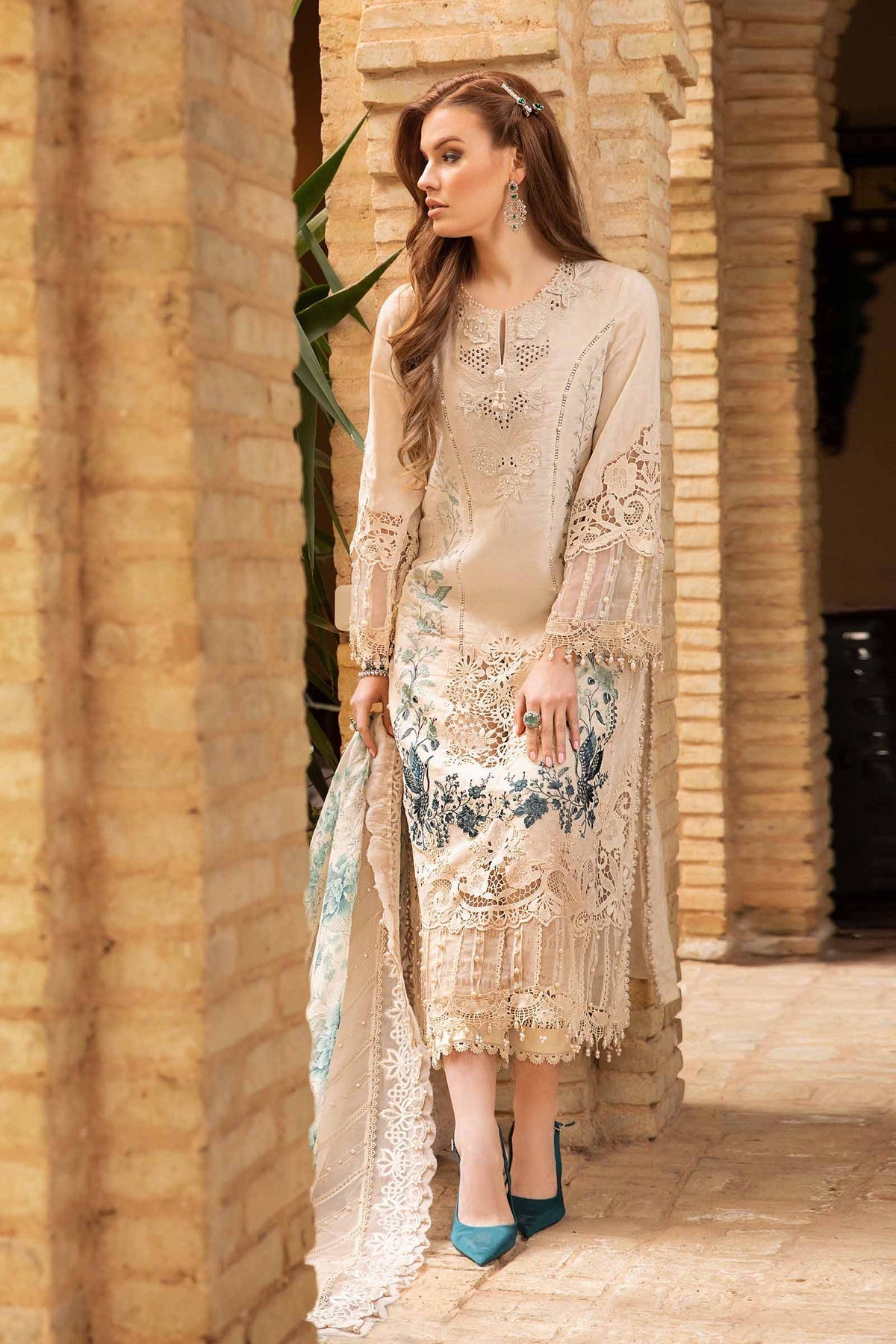 Maria B | Voyage a' Luxe Lawn | D-2414-B -  Maria B Luxury -  Agha Fabrics